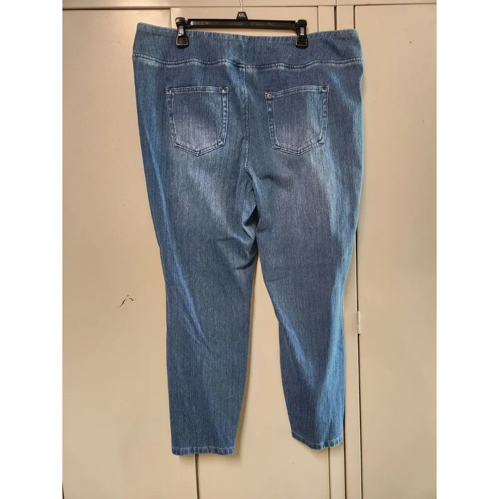 Belle by Kim Gravel Believe In Your Own Beauty Denim Blue Jeans Size 20W